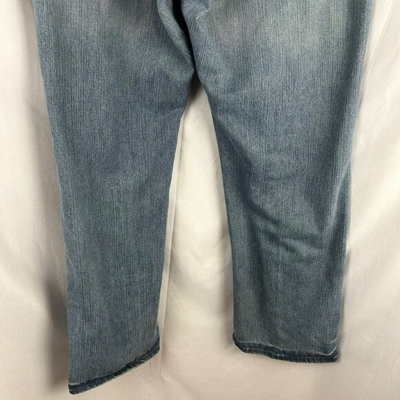 Wrangler Boot Cut Denim Jeans Men 36 x 32 Blue Light Wash 100% Cotton Cowboy - Picture 7 of 9